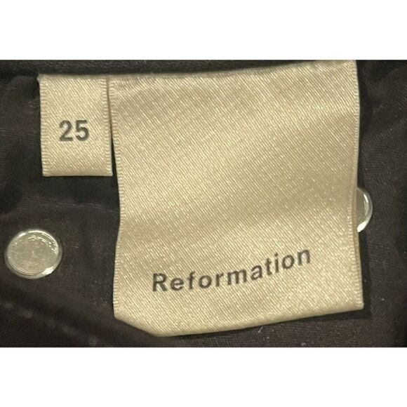 Reformation Flood & Flare Black Pants Size‎ 25 Waist Stretch Womens - Picture 4 of 6